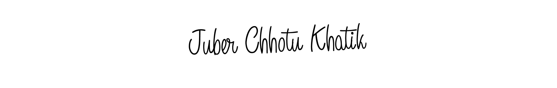 The best way (Angelique-Rose-font-FFP) to make a short signature is to pick only two or three words in your name. The name Juber Chhotu Khatik include a total of six letters. For converting this name. Juber Chhotu Khatik signature style 5 images and pictures png