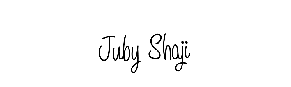 How to make Juby Shaji name signature. Use Angelique-Rose-font-FFP style for creating short signs online. This is the latest handwritten sign. Juby Shaji signature style 5 images and pictures png