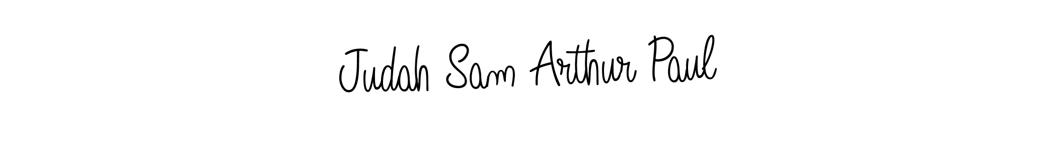 Use a signature maker to create a handwritten signature online. With this signature software, you can design (Angelique-Rose-font-FFP) your own signature for name Judah Sam Arthur Paul. Judah Sam Arthur Paul signature style 5 images and pictures png