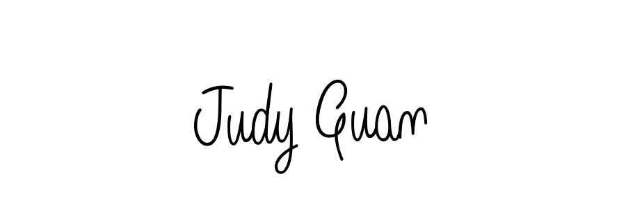You should practise on your own different ways (Angelique-Rose-font-FFP) to write your name (Judy Guan) in signature. don't let someone else do it for you. Judy Guan signature style 5 images and pictures png