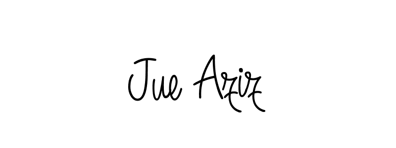 You should practise on your own different ways (Angelique-Rose-font-FFP) to write your name (Jue Aziz) in signature. don't let someone else do it for you. Jue Aziz signature style 5 images and pictures png