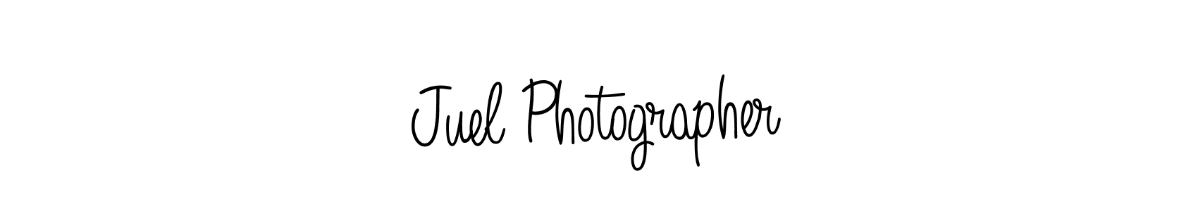 Use a signature maker to create a handwritten signature online. With this signature software, you can design (Angelique-Rose-font-FFP) your own signature for name Juel Photographer. Juel Photographer signature style 5 images and pictures png