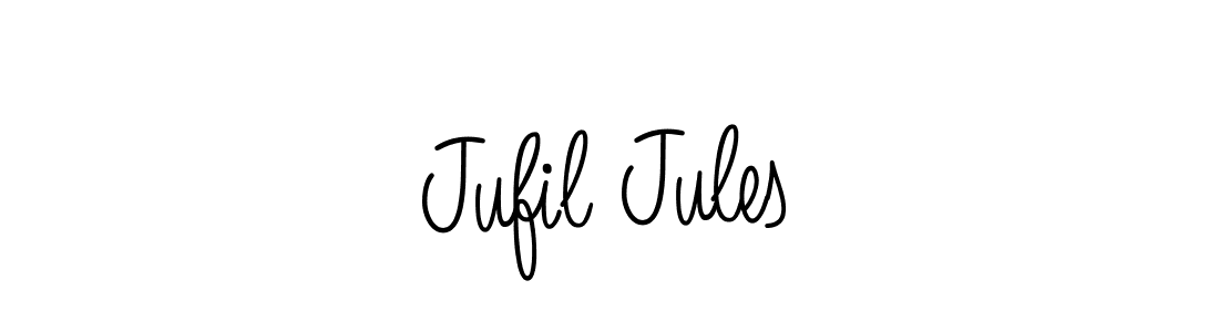 The best way (Angelique-Rose-font-FFP) to make a short signature is to pick only two or three words in your name. The name Jufil Jules include a total of six letters. For converting this name. Jufil Jules signature style 5 images and pictures png