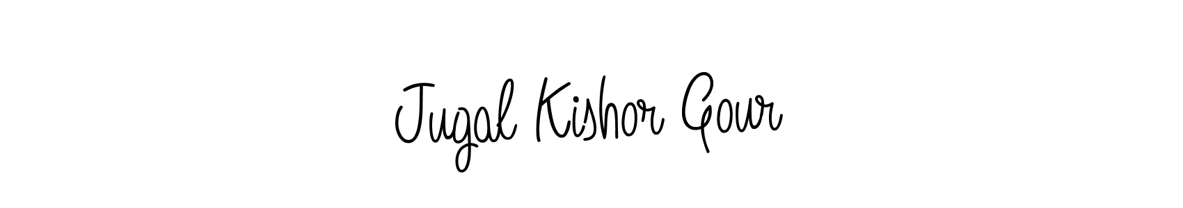 Jugal Kishor Gour stylish signature style. Best Handwritten Sign (Angelique-Rose-font-FFP) for my name. Handwritten Signature Collection Ideas for my name Jugal Kishor Gour. Jugal Kishor Gour signature style 5 images and pictures png