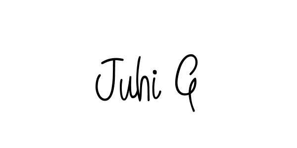You should practise on your own different ways (Angelique-Rose-font-FFP) to write your name (Juhi G) in signature. don't let someone else do it for you. Juhi G signature style 5 images and pictures png