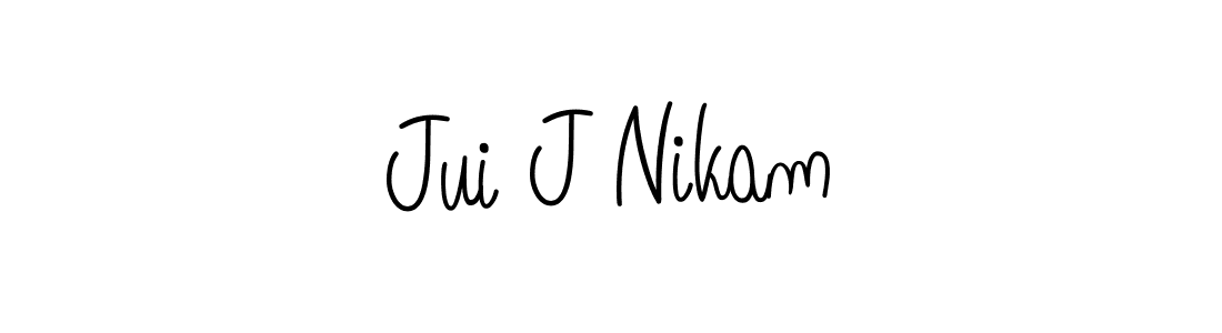 Make a beautiful signature design for name Jui J Nikam. With this signature (Angelique-Rose-font-FFP) style, you can create a handwritten signature for free. Jui J Nikam signature style 5 images and pictures png