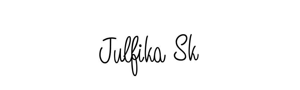 You should practise on your own different ways (Angelique-Rose-font-FFP) to write your name (Julfika Sk) in signature. don't let someone else do it for you. Julfika Sk signature style 5 images and pictures png