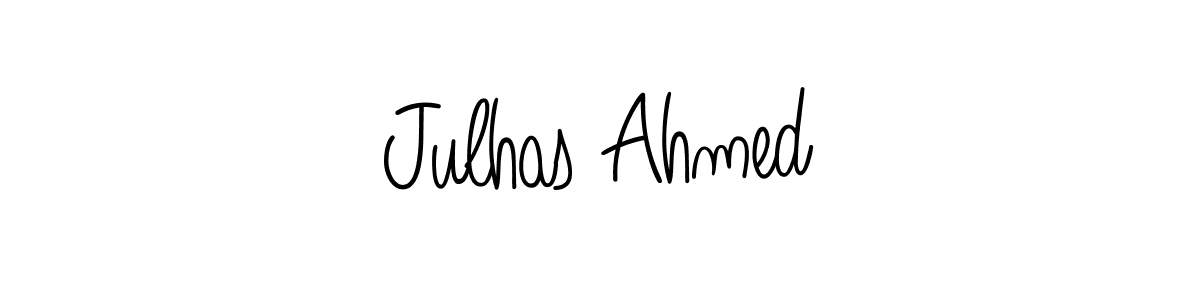 Design your own signature with our free online signature maker. With this signature software, you can create a handwritten (Angelique-Rose-font-FFP) signature for name Julhas Ahmed. Julhas Ahmed signature style 5 images and pictures png
