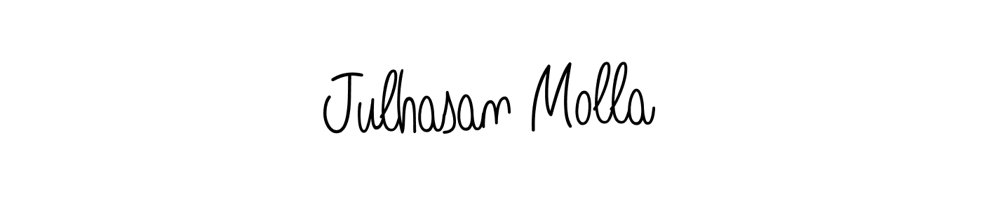 if you are searching for the best signature style for your name Julhasan Molla. so please give up your signature search. here we have designed multiple signature styles  using Angelique-Rose-font-FFP. Julhasan Molla signature style 5 images and pictures png