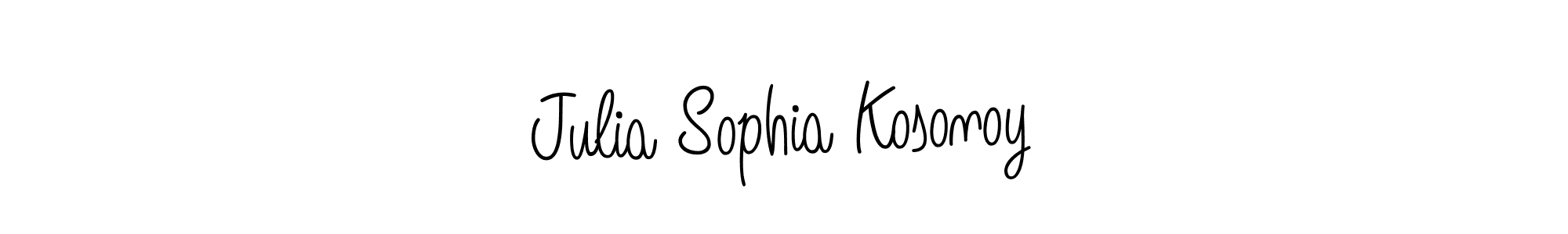 The best way (Angelique-Rose-font-FFP) to make a short signature is to pick only two or three words in your name. The name Julia Sophia Kosonoy include a total of six letters. For converting this name. Julia Sophia Kosonoy signature style 5 images and pictures png