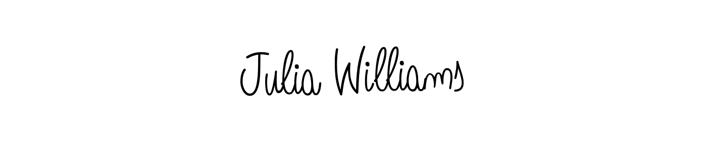 How to make Julia Williams name signature. Use Angelique-Rose-font-FFP style for creating short signs online. This is the latest handwritten sign. Julia Williams signature style 5 images and pictures png