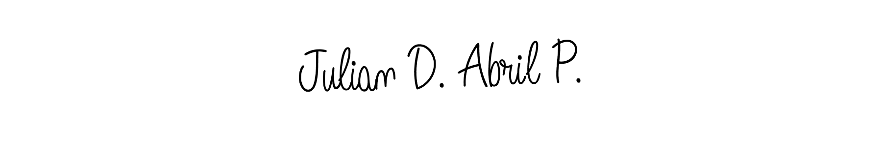 Use a signature maker to create a handwritten signature online. With this signature software, you can design (Angelique-Rose-font-FFP) your own signature for name Julian D. Abril P.. Julian D. Abril P. signature style 5 images and pictures png
