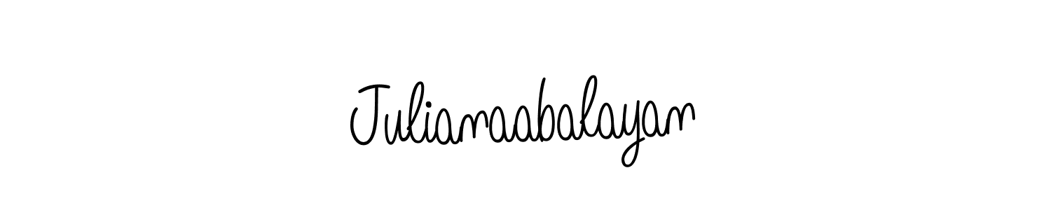 Design your own signature with our free online signature maker. With this signature software, you can create a handwritten (Angelique-Rose-font-FFP) signature for name Julianaabalayan. Julianaabalayan signature style 5 images and pictures png