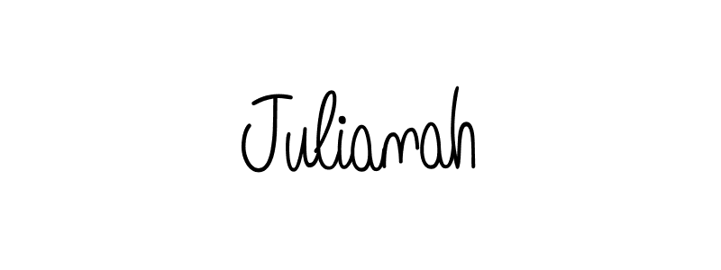 How to make Julianah name signature. Use Angelique-Rose-font-FFP style for creating short signs online. This is the latest handwritten sign. Julianah signature style 5 images and pictures png