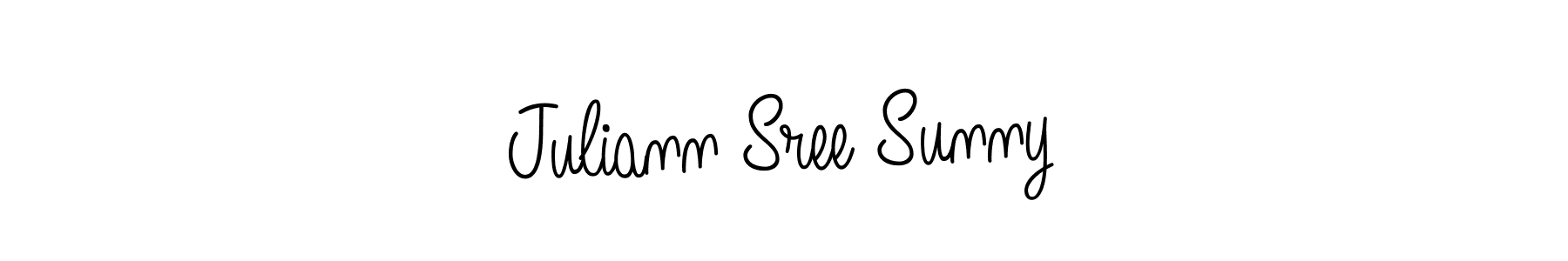 Make a beautiful signature design for name Juliann Sree Sunny. With this signature (Angelique-Rose-font-FFP) style, you can create a handwritten signature for free. Juliann Sree Sunny signature style 5 images and pictures png