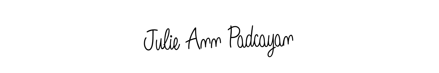 You should practise on your own different ways (Angelique-Rose-font-FFP) to write your name (Julie Ann Padcayan) in signature. don't let someone else do it for you. Julie Ann Padcayan signature style 5 images and pictures png