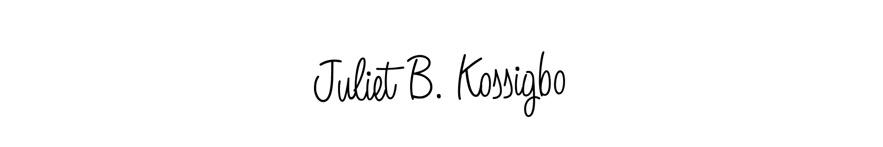 Design your own signature with our free online signature maker. With this signature software, you can create a handwritten (Angelique-Rose-font-FFP) signature for name Juliet B. Kossigbo. Juliet B. Kossigbo signature style 5 images and pictures png