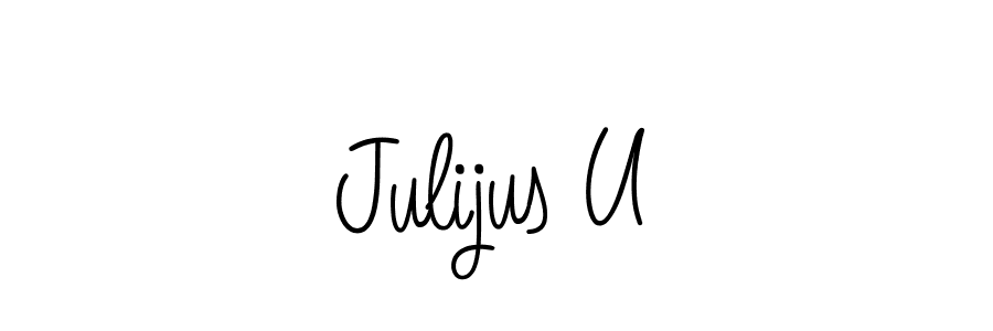 How to Draw Julijus U signature style? Angelique-Rose-font-FFP is a latest design signature styles for name Julijus U. Julijus U signature style 5 images and pictures png