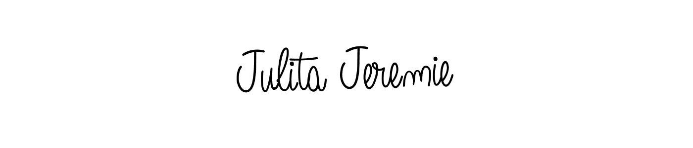 This is the best signature style for the Julita Jeremie name. Also you like these signature font (Angelique-Rose-font-FFP). Mix name signature. Julita Jeremie signature style 5 images and pictures png