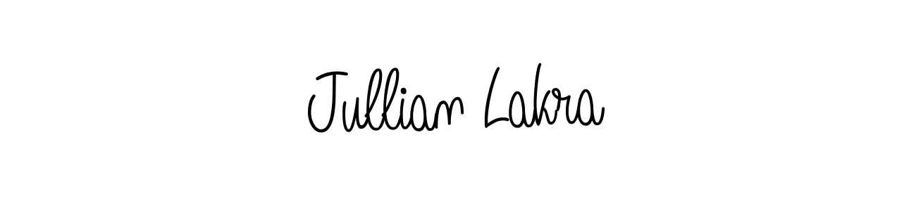 How to make Jullian Lakra name signature. Use Angelique-Rose-font-FFP style for creating short signs online. This is the latest handwritten sign. Jullian Lakra signature style 5 images and pictures png