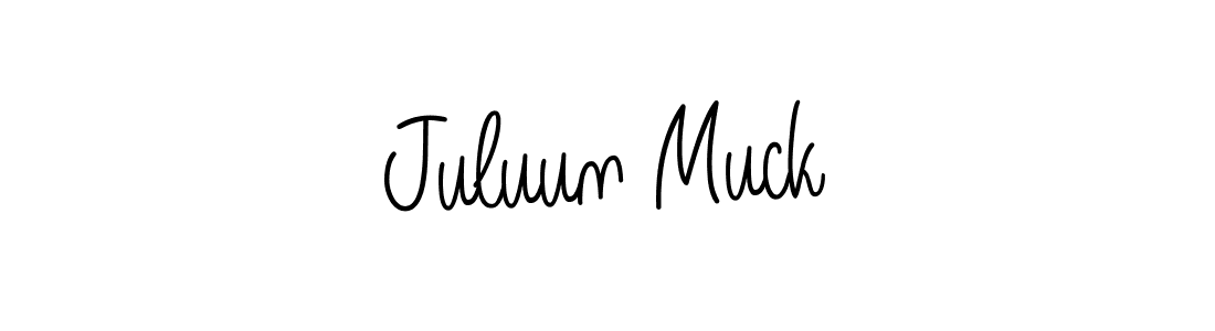 Make a beautiful signature design for name Juluun Muck. With this signature (Angelique-Rose-font-FFP) style, you can create a handwritten signature for free. Juluun Muck signature style 5 images and pictures png