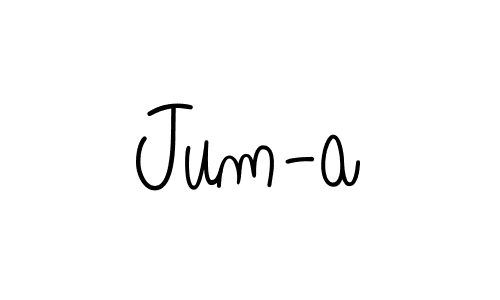 if you are searching for the best signature style for your name Jum-a. so please give up your signature search. here we have designed multiple signature styles  using Angelique-Rose-font-FFP. Jum-a signature style 5 images and pictures png