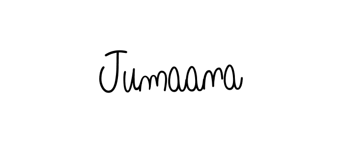 Make a beautiful signature design for name Jumaana. With this signature (Angelique-Rose-font-FFP) style, you can create a handwritten signature for free. Jumaana signature style 5 images and pictures png