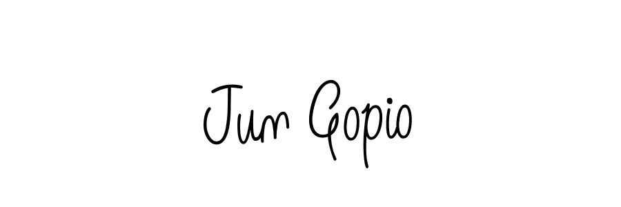 Use a signature maker to create a handwritten signature online. With this signature software, you can design (Angelique-Rose-font-FFP) your own signature for name Jun Gopio. Jun Gopio signature style 5 images and pictures png