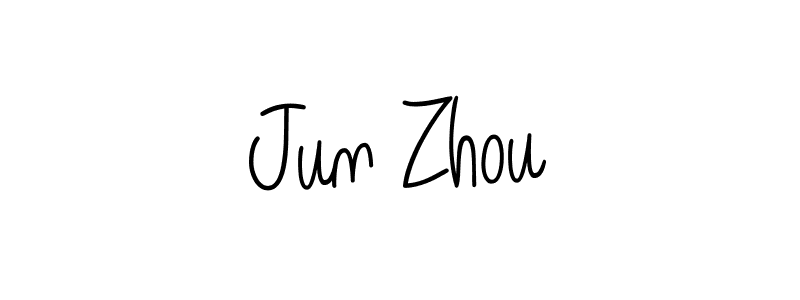 if you are searching for the best signature style for your name Jun Zhou. so please give up your signature search. here we have designed multiple signature styles  using Angelique-Rose-font-FFP. Jun Zhou signature style 5 images and pictures png