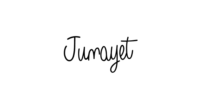 Use a signature maker to create a handwritten signature online. With this signature software, you can design (Angelique-Rose-font-FFP) your own signature for name Junayet. Junayet signature style 5 images and pictures png