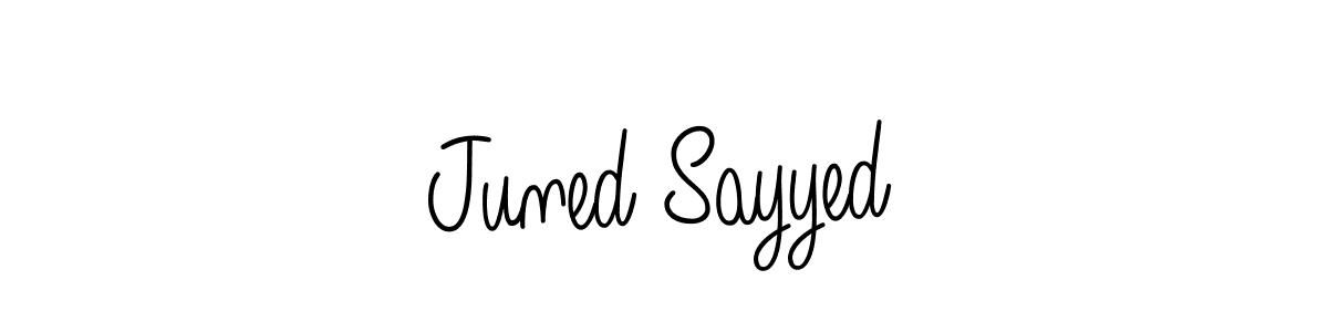 Make a beautiful signature design for name Juned Sayyed. With this signature (Angelique-Rose-font-FFP) style, you can create a handwritten signature for free. Juned Sayyed signature style 5 images and pictures png