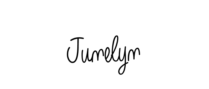 Use a signature maker to create a handwritten signature online. With this signature software, you can design (Angelique-Rose-font-FFP) your own signature for name Junelyn. Junelyn signature style 5 images and pictures png