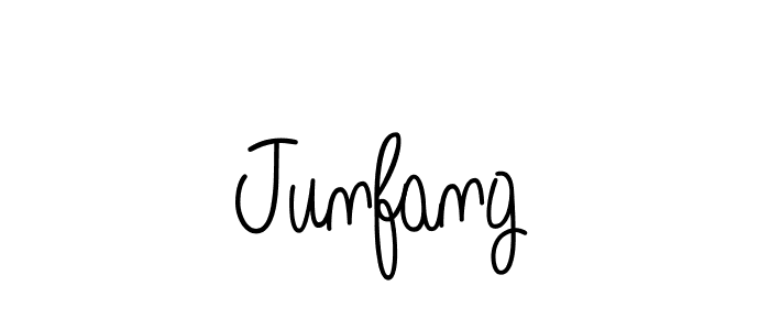 Design your own signature with our free online signature maker. With this signature software, you can create a handwritten (Angelique-Rose-font-FFP) signature for name Junfang. Junfang signature style 5 images and pictures png