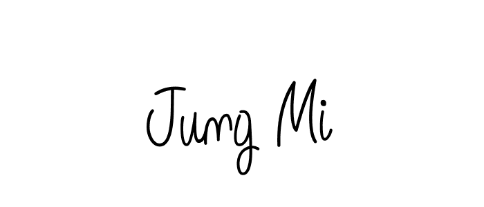 Use a signature maker to create a handwritten signature online. With this signature software, you can design (Angelique-Rose-font-FFP) your own signature for name Jung Mi. Jung Mi signature style 5 images and pictures png