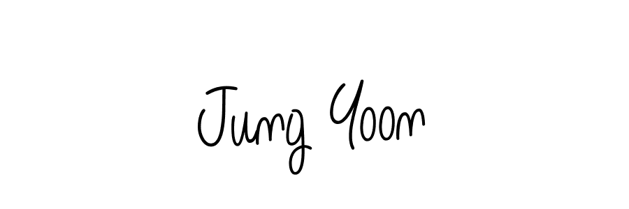 Use a signature maker to create a handwritten signature online. With this signature software, you can design (Angelique-Rose-font-FFP) your own signature for name Jung Yoon. Jung Yoon signature style 5 images and pictures png