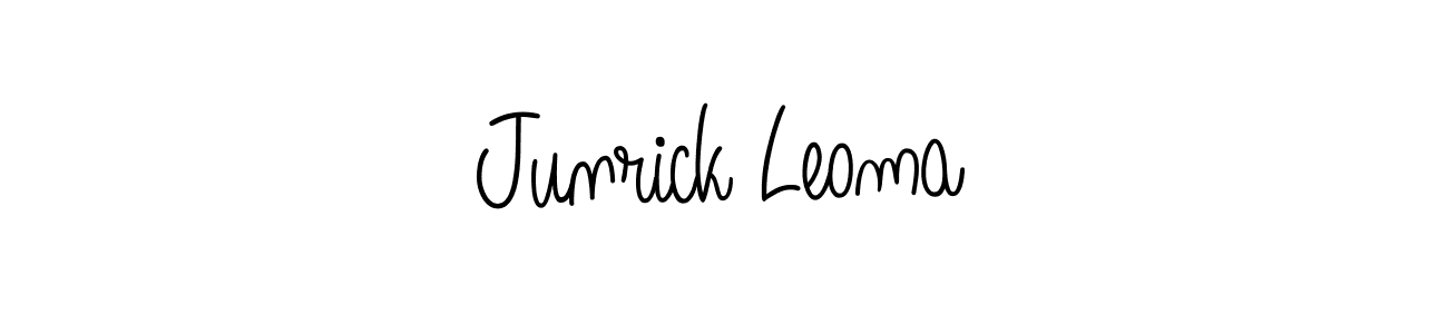 Use a signature maker to create a handwritten signature online. With this signature software, you can design (Angelique-Rose-font-FFP) your own signature for name Junrick Leoma. Junrick Leoma signature style 5 images and pictures png