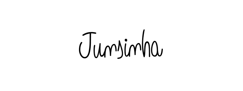 Junsinha stylish signature style. Best Handwritten Sign (Angelique-Rose-font-FFP) for my name. Handwritten Signature Collection Ideas for my name Junsinha. Junsinha signature style 5 images and pictures png
