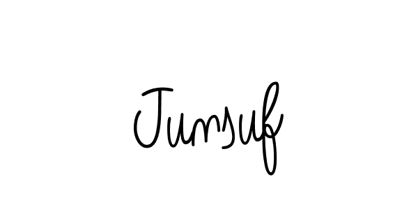 You should practise on your own different ways (Angelique-Rose-font-FFP) to write your name (Junsuf) in signature. don't let someone else do it for you. Junsuf signature style 5 images and pictures png