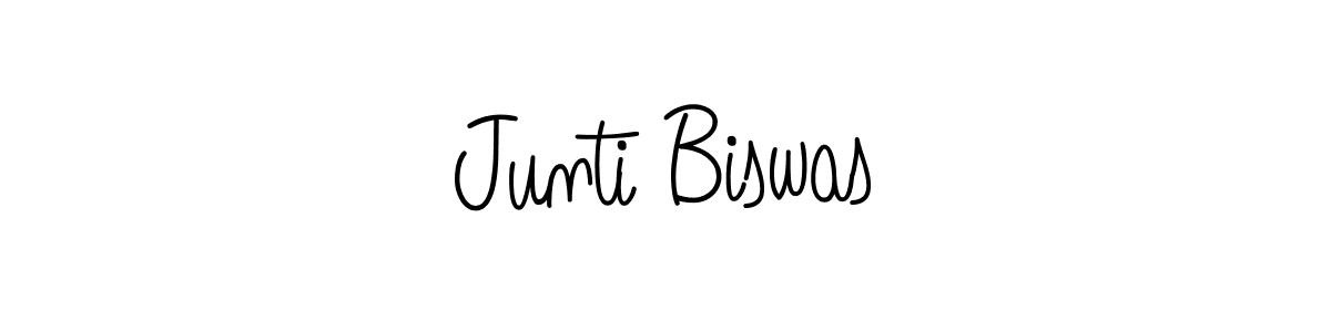 Design your own signature with our free online signature maker. With this signature software, you can create a handwritten (Angelique-Rose-font-FFP) signature for name Junti Biswas. Junti Biswas signature style 5 images and pictures png