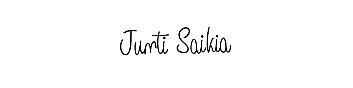 How to make Junti Saikia name signature. Use Angelique-Rose-font-FFP style for creating short signs online. This is the latest handwritten sign. Junti Saikia signature style 5 images and pictures png