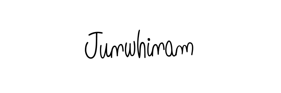 Junwhinam stylish signature style. Best Handwritten Sign (Angelique-Rose-font-FFP) for my name. Handwritten Signature Collection Ideas for my name Junwhinam. Junwhinam signature style 5 images and pictures png