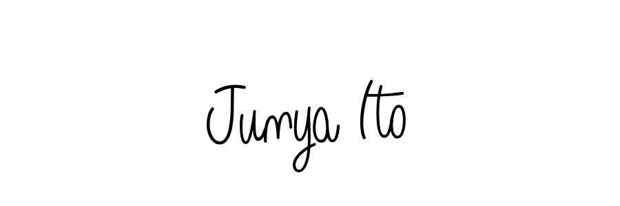 You should practise on your own different ways (Angelique-Rose-font-FFP) to write your name (Junya Ito) in signature. don't let someone else do it for you. Junya Ito signature style 5 images and pictures png