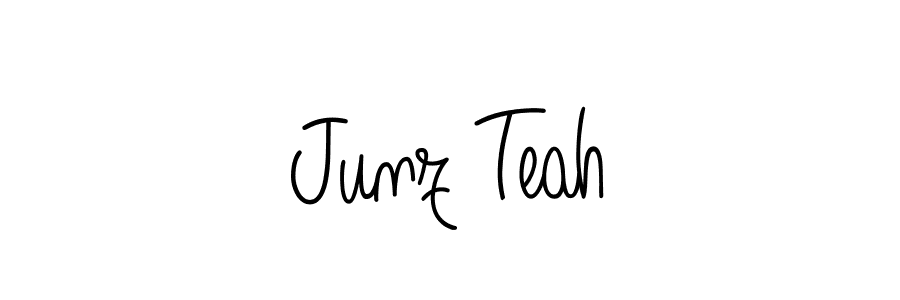 You should practise on your own different ways (Angelique-Rose-font-FFP) to write your name (Junz Teah) in signature. don't let someone else do it for you. Junz Teah signature style 5 images and pictures png