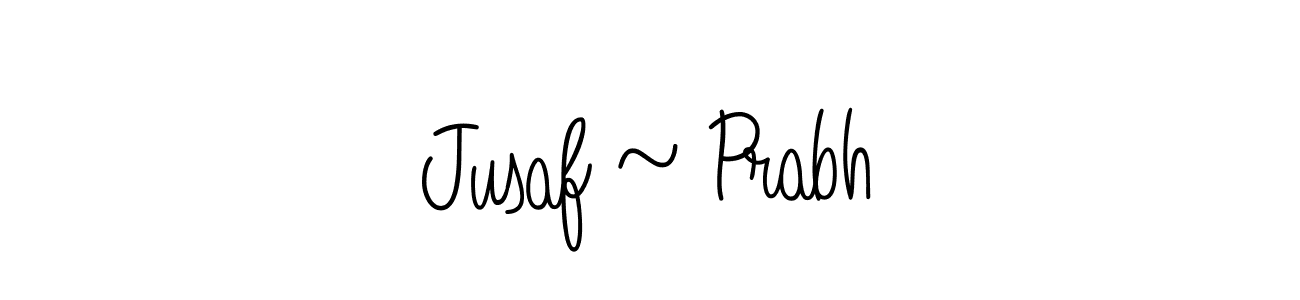 Create a beautiful signature design for name Jusaf ~ Prabh. With this signature (Angelique-Rose-font-FFP) fonts, you can make a handwritten signature for free. Jusaf ~ Prabh signature style 5 images and pictures png