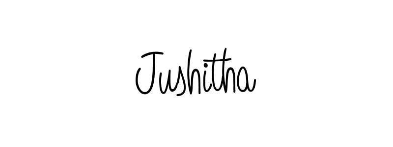 Design your own signature with our free online signature maker. With this signature software, you can create a handwritten (Angelique-Rose-font-FFP) signature for name Jushitha. Jushitha signature style 5 images and pictures png
