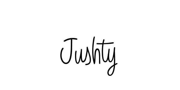 Make a beautiful signature design for name Jushty. With this signature (Angelique-Rose-font-FFP) style, you can create a handwritten signature for free. Jushty signature style 5 images and pictures png