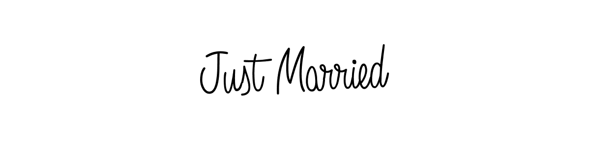 Make a beautiful signature design for name Just Married. With this signature (Angelique-Rose-font-FFP) style, you can create a handwritten signature for free. Just Married signature style 5 images and pictures png