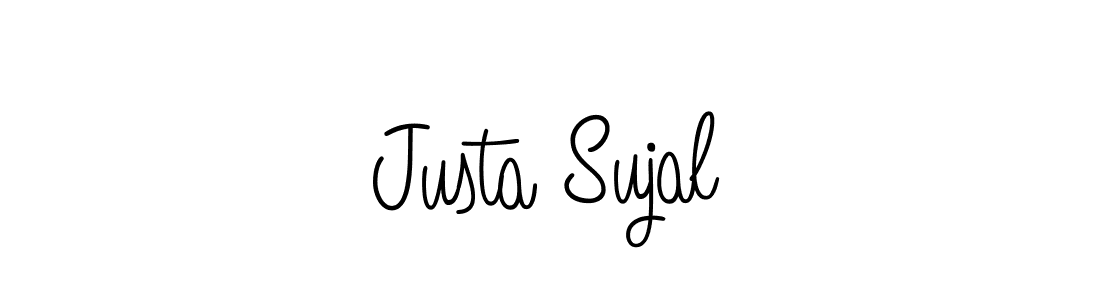 Use a signature maker to create a handwritten signature online. With this signature software, you can design (Angelique-Rose-font-FFP) your own signature for name Justa Sujal. Justa Sujal signature style 5 images and pictures png