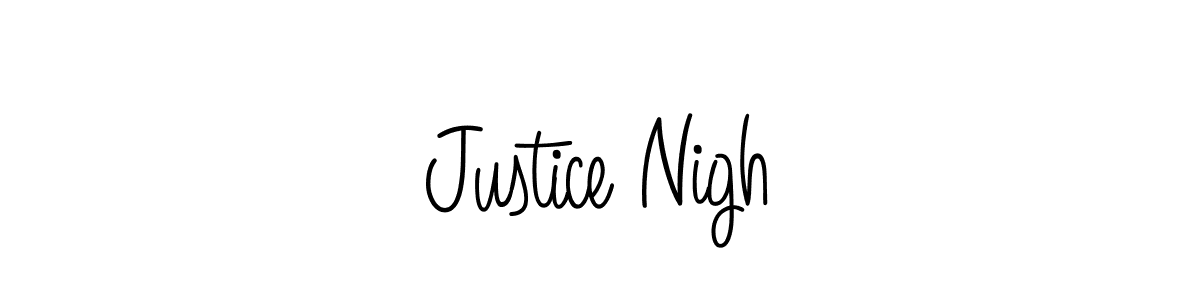 Justice Nigh stylish signature style. Best Handwritten Sign (Angelique-Rose-font-FFP) for my name. Handwritten Signature Collection Ideas for my name Justice Nigh. Justice Nigh signature style 5 images and pictures png