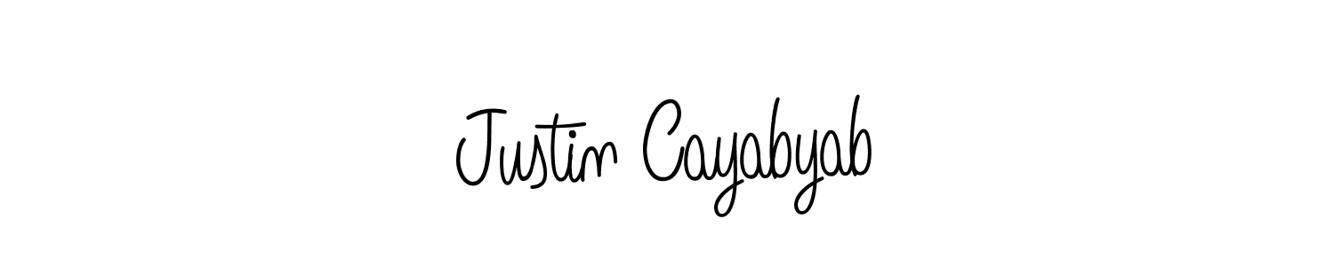 Design your own signature with our free online signature maker. With this signature software, you can create a handwritten (Angelique-Rose-font-FFP) signature for name Justin Cayabyab. Justin Cayabyab signature style 5 images and pictures png